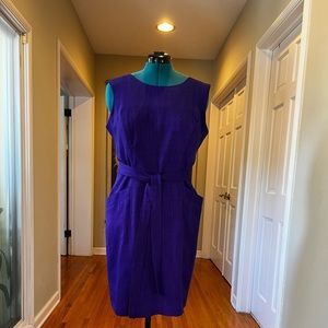 ELLEN TRACY Royal purple sleeveless dress. Size L (12/14.)